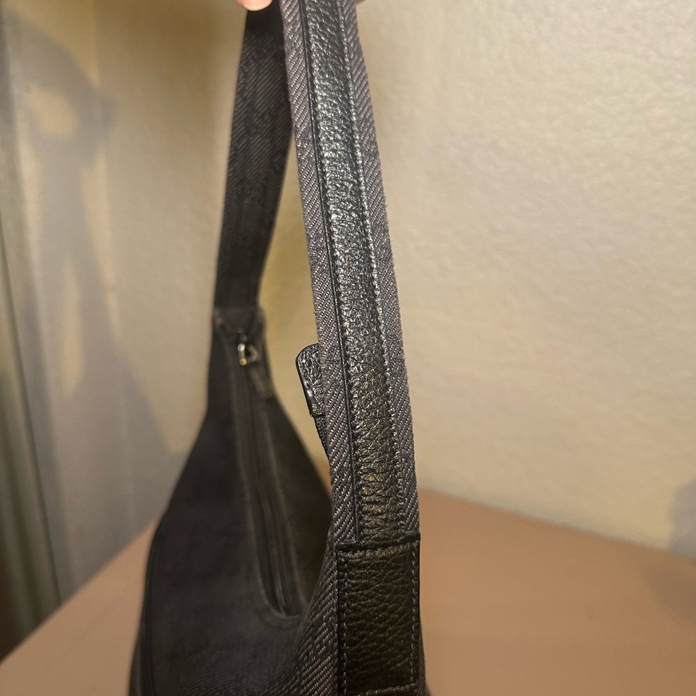Vintage Gucci Black Denim Monogram Shoulder Bag - Picture 4 of 8